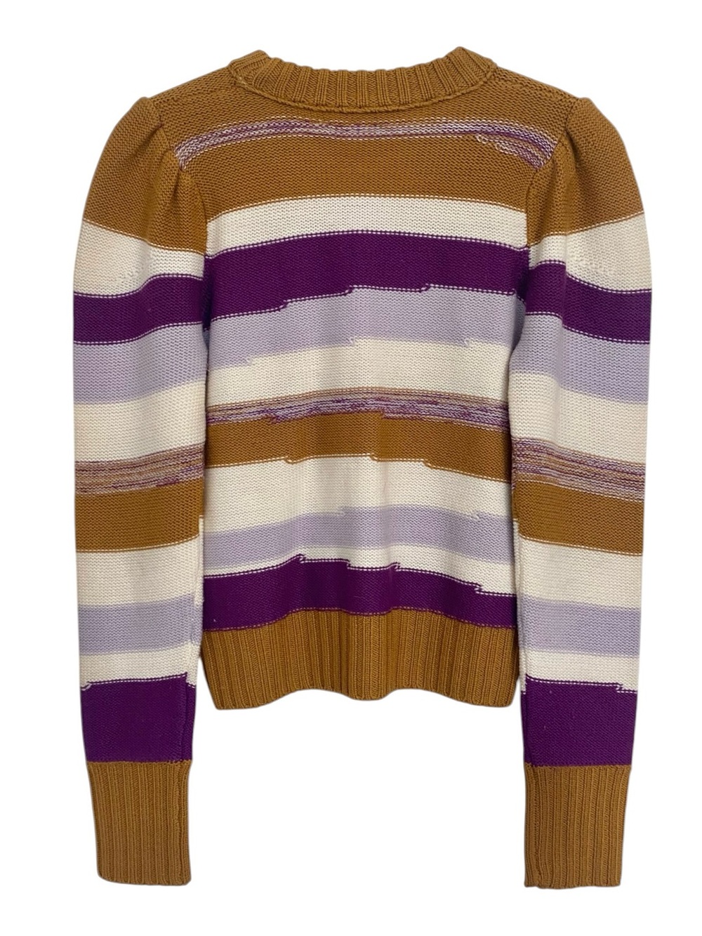 Joie Ronsard Striped 100% Wool Cropped Puff Sleeve Sweater XS - Picture 4 of 6